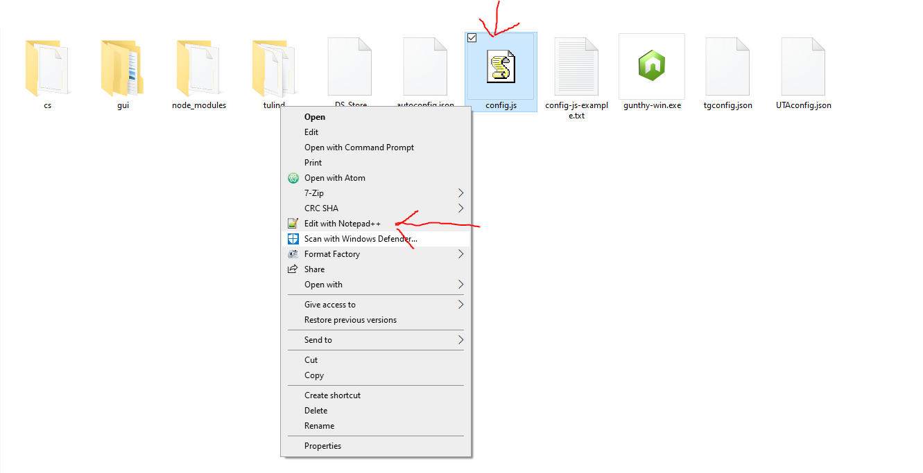 Gunbot config setup Telegram